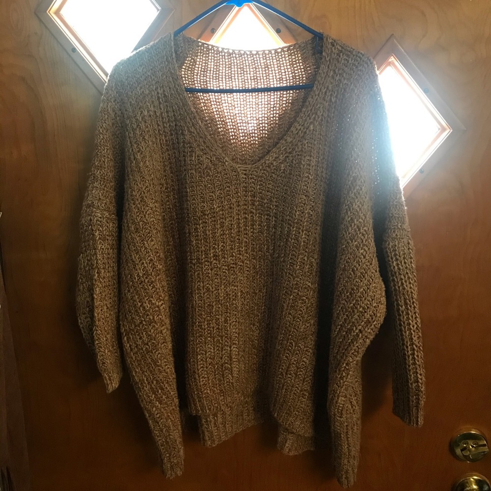 Brown home made crop sweater. About size M/L